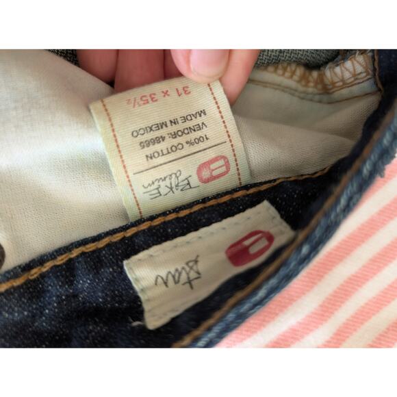 BKE Buckle Denim Jeans Low Rise 31x35.5 Tall Dark Wash Flared Y2K Distressed - Picture 5 of 10